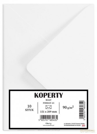 Koperty A5 białe 10szt