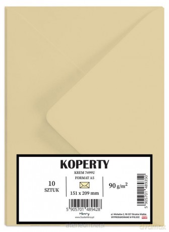 Koperty A5 kremowe 10szt