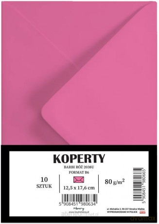 Koperty B6 Barbi róż 10szt