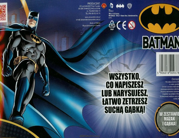 Tablica suchościeralna (mała) - Batman ALEX [SZKOŁA]