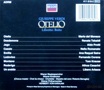 Tebaldi,Del Monaco,Karajan: Verdi- Otello [2CD]