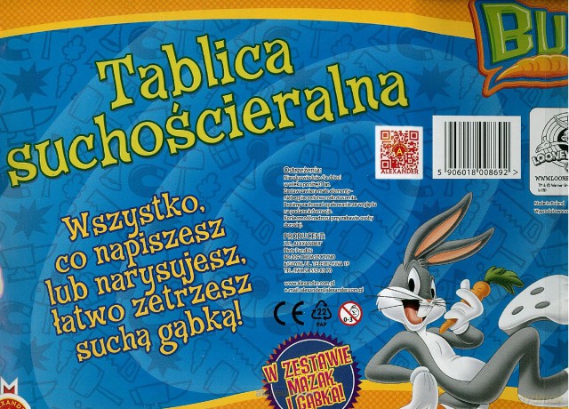 Tablica suchościeralna (mała) - Bugs ALEX [SZKOŁA]