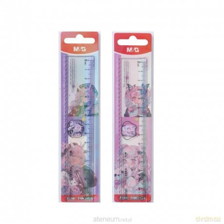 Linijka plastik Manga Pink Fantasy 15cm mix