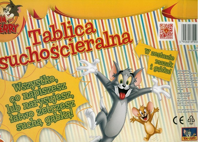 Tablica suchościeralna (mała) - Tom and Jerry ALEX [SZKOŁA]