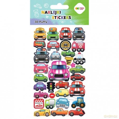 Naklejki 3D Puffy Cars 10x20cm