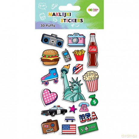 Naklejki 3D Puffy Funky Usa 10x20cm