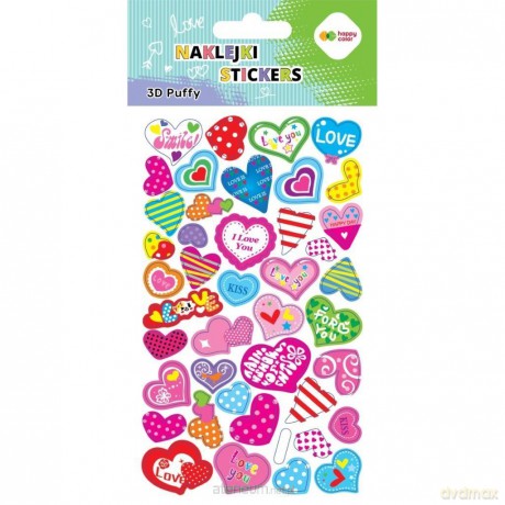 Naklejki 3D Puffy Hearts 10x20cm