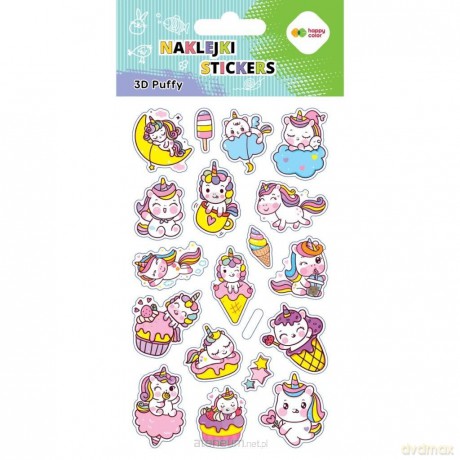 Naklejki 3D Puffy Unicorns 10x20cm