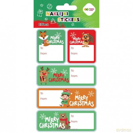 Naklejki Xmas animals tag 10x20cm