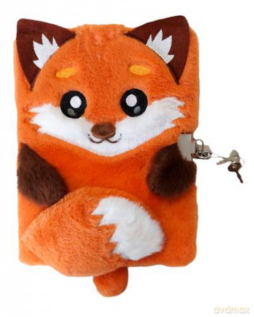 Pamiętnik z kłódką A5/96K 3D włochacz Fox