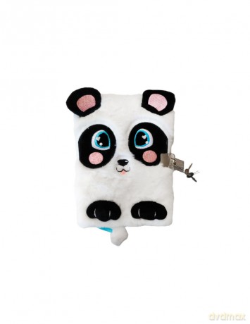 Pamiętnik z kłódką A5/96K 3D włochacz Panda