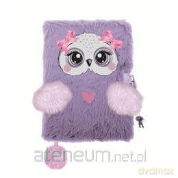 Pamiętnik z kłódką A5/96K 3D włochacz Violet owl