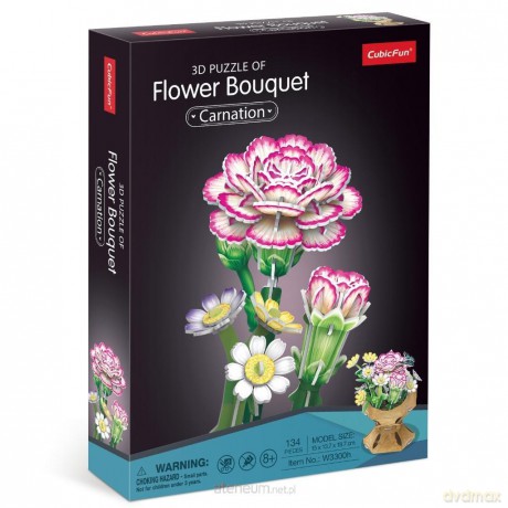 Puzzle 3D Bukiet kwiatów Goździki [PUZZLE]