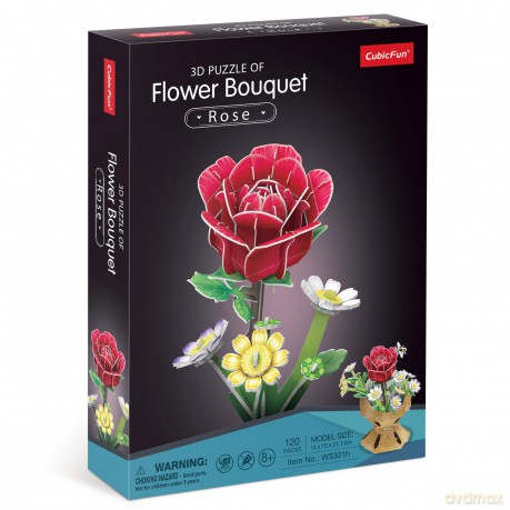 Puzzle 3D Bukiet kwiatów Róże [PUZZLE]