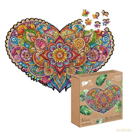 Puzzle drewniane 150 el. Mandala miłości [PUZZLE]