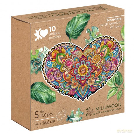 Puzzle drewniane 150 el. Mandala miłości [PUZZLE]