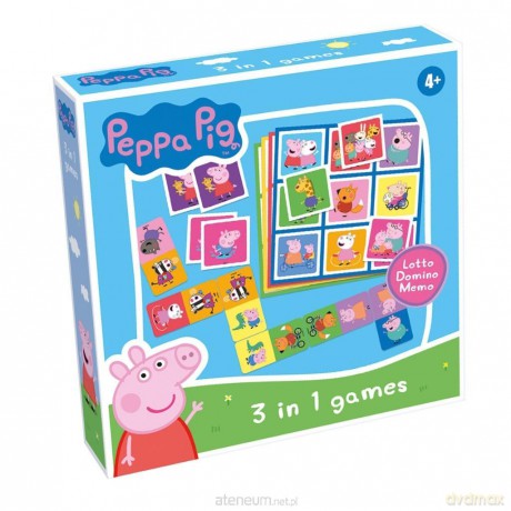 Świnka Peppa 3w1 Lotto, Domino, Memo [GRA]
