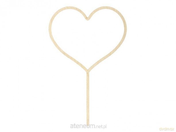 Topper drewniany Serce 23cm