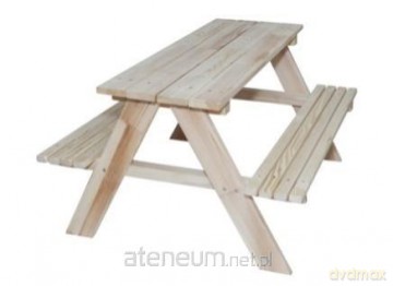 Zestaw drewniany ogrodowy stolik + 2 ławeczki [SPORT]