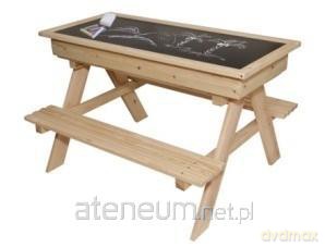 Zestaw drewniany ogrodowy stolik + 2 ławeczki [SPORT]