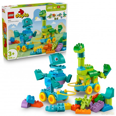 LEGO DUPLO 3w1 Dinozaury na kółkach (10451) [KLOCKI]