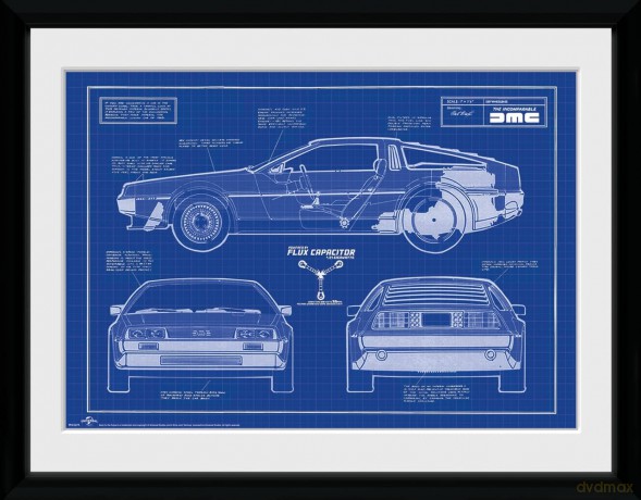 BACK TO THE FUTURE - Framed print Blueprint(30x40)