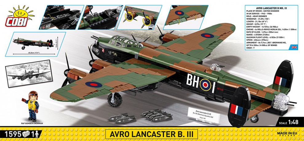 Klocki Avro Lancaster B.III 1595 klocków