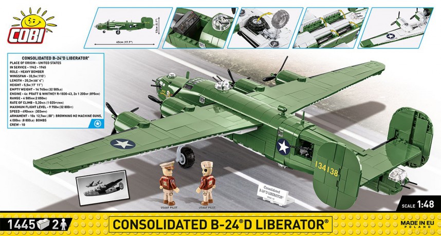 Klocki Consolidated B-24D Liberator 1445 klocków