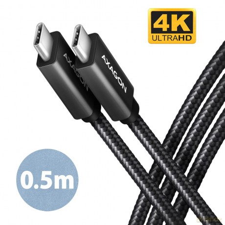 BUCM32-CM05AB Kabel USB-C - USB-C 3.2 Gen 2 0.5m, PD 100W, 5A, 4K HD, ALU, oplot, czarny