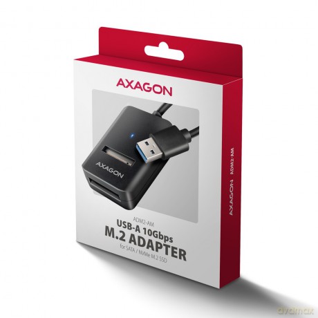 ADM2-AM Adapter USB3.2 Gen 2 M.2 NVMe/SATA SSD 10Gbps 10cm USB-A cable