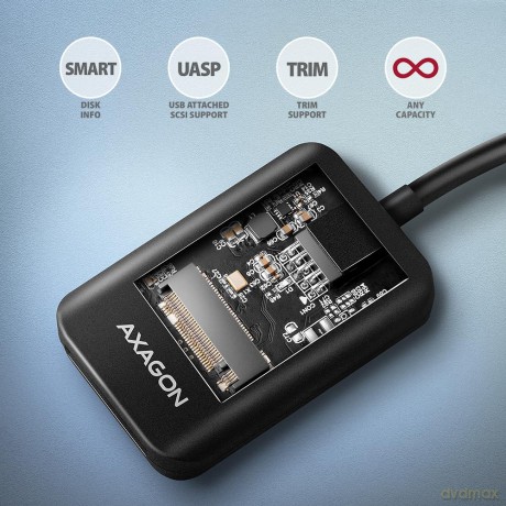 ADM2-AM Adapter USB3.2 Gen 2 M.2 NVMe/SATA SSD 10Gbps 10cm USB-A cable