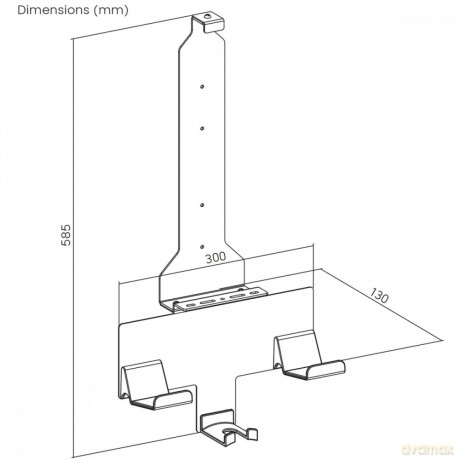 Stojak do Playstation 5 RS181, biały, ścienny, max 10kg, uchwt na pady
