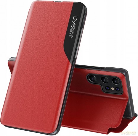 Eco Leather View Case etui do Samsung Galaxy S25 Ultra z klapką i podstawką - czerwone