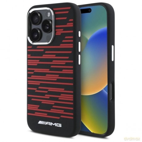 Etui AMG Silicone Graphics MagSafe na iPhone 16 Pro - czarne