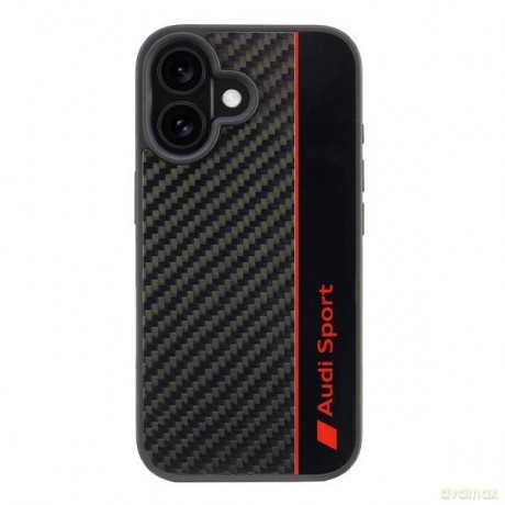 Etui Audi Carbon Fiber Stripe na iPhone 16 6.1" - czarne