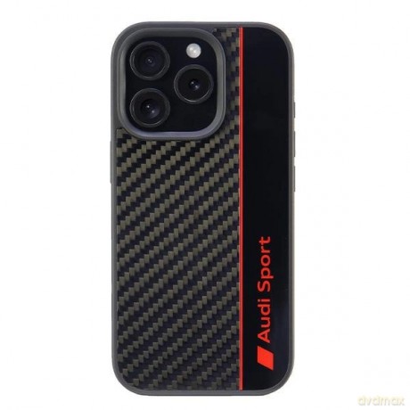 Etui Audi Carbon Fiber Stripe na iPhone 16 Pro 6.3" - czarne