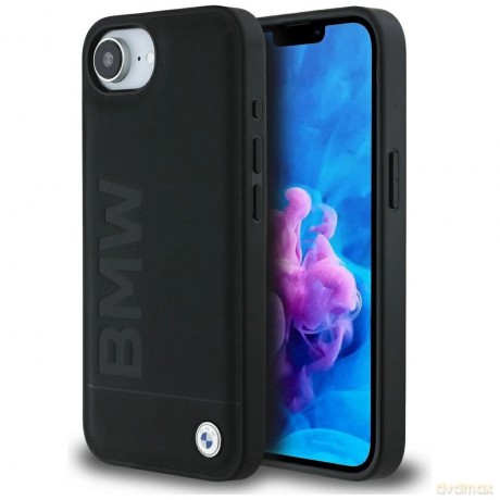 Etui BMW Leather Hot Stamp na iPhone 16e - czarne