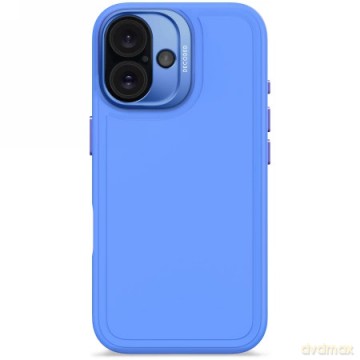Etui Decoded AntiMicrobial Silicone Stacks Backcover z MagSafe do iPhone 16 - niebieskie