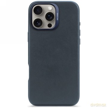 Etui Decoded Leather Backcover MagSafe na iPhone 16 Pro Max - granatowe