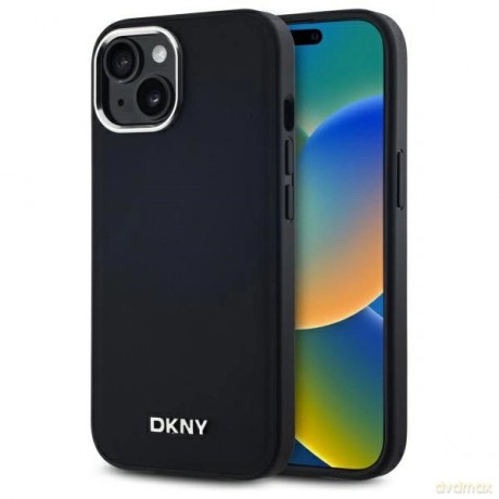 Etui DKNY Plain Logo MagSafe na iPhone 15 - czarne