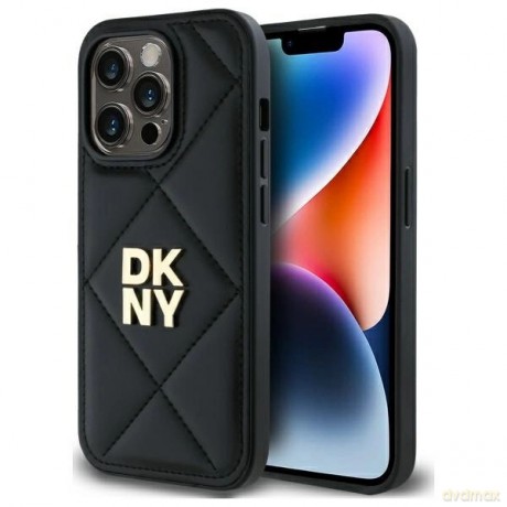 Etui DKNY Quilted Stack Logo na iPhone 14 Pro - czarne