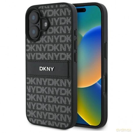 Etui DKNY Texture Pattern Tonal Stripe na iPhone 16 - czarne