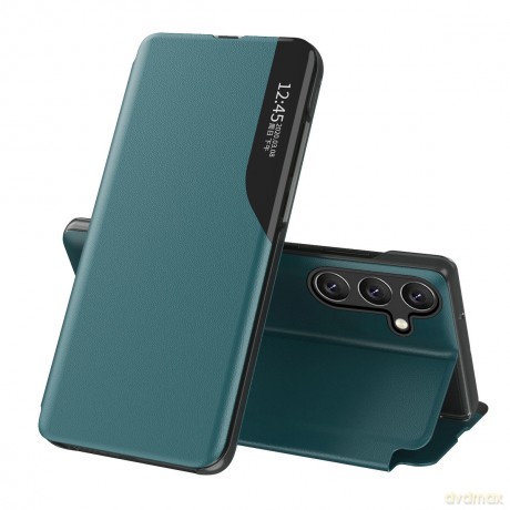 Etui Eco Leather View Case elegancki futerał z klapką i funkcją podstawki na Samsung Galaxy A56 - zielone