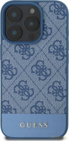 Etui Guess 4G Bottom Stripe na iPhone 16 Pro Max - niebieskie