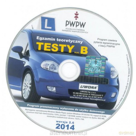 Testy kat. B" wersja PWPW 2014 DVD [PROGRAM PC]