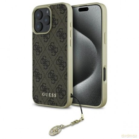 Etui Guess 4G Charms Collection na iPhone 16 Pro Max - brązowe