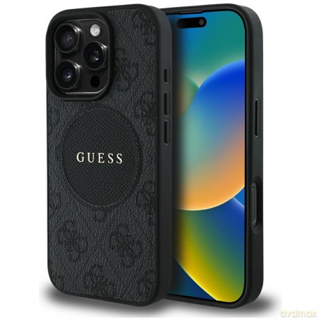 Etui Guess 4G Circle Classic Logo MagSafe na iPhone 16 Pro - czarne