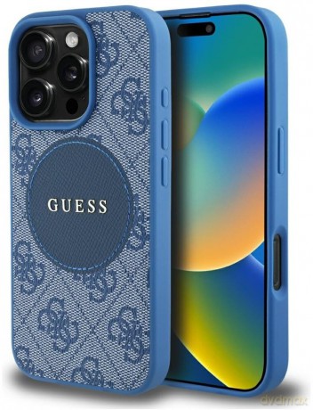 Etui Guess 4G Circle Classic Logo MagSafe na iPhone 16 Pro Max - niebieskie