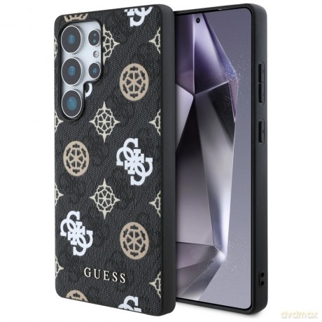 Etui Guess 4G Printed Colored Peony Pattern MagSafe do Samsung Galaxy S25 Ultra czarny
