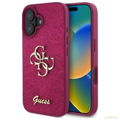 Etui Guess Fixed Glitter Big 4G na iPhone 16 - fioletowe